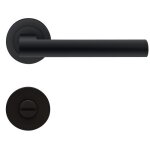 Poignes sur rosaces rondes condamnation - inox noir - er45 madeira karcher design