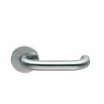 Poignes sur rosaces rondes - forme contrecoude - inox 304 - u 19 normbau