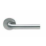 Poignes sur rosaces rondes - forme coude - inox 304 - l 19 normbau