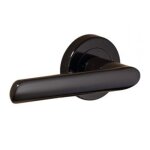 Poignées sur rosaces rondes - laiton massif - noir - spartine dcg Poignées sur rosaces rondes - laiton massif - noir - spartine dcg