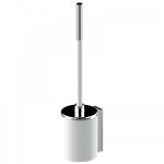 Porte - balayette wc - mural - avec brosse - onyx duo blanc chrom akw international