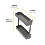 Porte - bouteilles latral extractible harmony anthracite - 2 paniers - pour module largeur 200 mm emuca ...