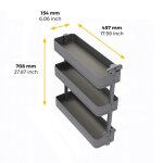 Porte - bouteilles latral extractible harmony anthracite - 3 paniers - pour module largeur 200 mm emuca ...