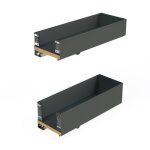 Porte - bouteilles lat�ral extractible titane simplex fermeture amortie - module 150mm emuca