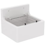 Poste d'eau de service - c�ramique - avec grille porte - seau porcher