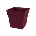 Pot carr bas 38 litres - toscane 13627 rouge bourgogne eda plastiques