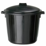 Poubelle plastique avec couvercle - 80 litres - réglisse rossignol Poubelle plastique avec couvercle - 80 litres - réglisse rossignol
