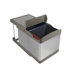 Poubelles de recyclage pour la cuisine - 2 x 16 litres - gris emuca