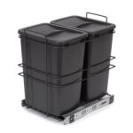 Poubelle de recyclage pour cuisine - 2 x 35 l - fixation par le bas emuca