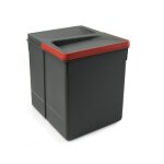 Poubelle de tri slectif - 1 bac 15 litres - anthracite emuca