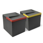 Poubelle de tri slectif - 12 litres - anthracite - par 2 - recycle emuca