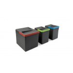 Poubelle de tri - slectif - 1x12l + 2x6 l - recycle emuca