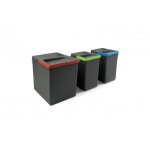 Poubelle de tri - sélectif - 1x15l + 2x7 l - recycle emuca Poubelle de tri - sélectif - 1x15l + 2x7 l - recycle emuca