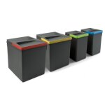 Poubelle de tri - slectif - 2x15l + 2x7 l - recycle emuca