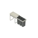 Poubelle tri slectif - 3 bacs 300 mm - 30 l - fermeture amortie synercia