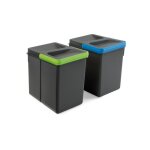 Poubelle de tri slectif - 6 litres - anthracite - par 2 - recycle emuca