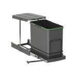 Poubelle de tri slectif recycle pour cuisine - 1 x 24l - gris anthracite emuca