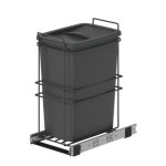 Poubelle de tri slectif recycle pour cuisine - 1 x 35l - gris emuca