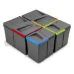 Poubelle de tri slectif recycle cuisine - 2x12l et 2x6l - anti odeurs emuca