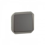 Poussoir no composable avec enjoliveur - �tanche - anthracite - plexo legrand