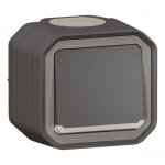 Poussoir no lumineux complet saillie 10 a tanche - anthracite - plexo legrand