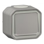 Poussoir no lumineux complet saillie 10 a tanche - gris - plexo legrand