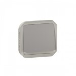 Poussoir no lumineux composable avec enjoliveur - �tanche - gris - plexo legrand