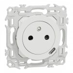 Prise 2p + t affleurante + usb - c 18w power delivery - blanc - odace ii schneider