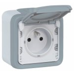 Prise de courant fort tanche - 2p + t - ip55 - 20 ampres - plexo legrand