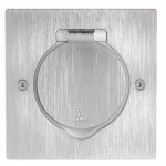 Prise de sol - platinum - inox bross� - � �quiper avec prise legrand