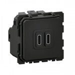 Prise usb - c double 20w power delivery  bornes automatiques cliane legrand
