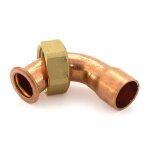 Raccord 2 pi�ces coud� douille cuivre � souder � 14 � 15 / 21 bricozor