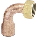 Raccord 2 pi�ces coud� douille cuivre � souder � 12 � 12 / 17 bricozor