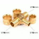 Raccord per à glissement - té réduit - diamètre tubes 16 - 12 - 16 mm boutté Raccord per à glissement - té réduit - diamètre tubes 16 - 12 - 16 mm boutté