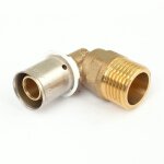 Raccord per  sertir - coude mle - diam 20mm - filetage 15x21 boutt