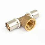 Raccord per à sertir - té femelle - diam 16 mm - filetage 15x21 boutté Raccord per à sertir - té femelle - diam 16 mm - filetage 15x21 boutté