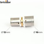 Raccord per à sertir - union réduite - diamètre 12 / 16 mm boutté Raccord per à sertir - union réduite - diamètre 12 / 16 mm boutté