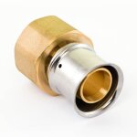 Raccord � sertir multicouche - taraudage femelle - laiton - 40 x 49 mm multitubo