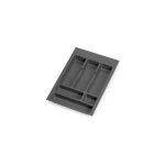 Range - couverts - universel - recoupable - plastique anthracite - optima - pour module 400 mm emuca