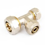 T� r�duit � compression pour tube multicouche - diam 20 - 16 - 16 mm boutt�