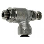 R�gleur de d�bit m�tal � l'�chappement 7100 - � 4 mm - m�le 1 / 8  - bspp cylindrique parker legris