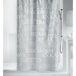 Rideau de douche - 180 x 200 cm - argent - peva - cities spirella