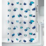 Rideau de douche - 180 x 200 cm - bleu et blanc - peva - hugo spirella Rideau de douche - 180 x 200 cm - bleu et blanc - peva - hugo spirella