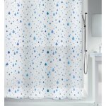 Rideau de douche - 180 x 200 cm - bleu et blanc - peva - waterdrop spirella