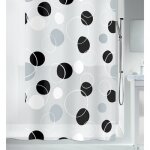 Rideau de douche - 180 x 200 cm - noir et gris - peva - bubble spirella