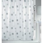 Rideau de douche - 120 x 200 cm - polyester - blanc et argent - milano spirella Rideau de douche - 120 x 200 cm - polyester - blanc et argent - milano spirella