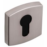 Rosaces de fonction pour poign�es de porte muze, artis et scult - gris platine - cl� i vachette