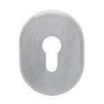 Rosace ovale clé i pour cylindre - laiton chromé mat - xxl cadap Rosace ovale clé i pour cylindre - laiton chromé mat - xxl cadap