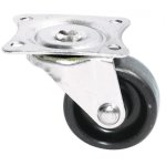 Roulettes drill en plastique noir sur platine pivotante - diamtre 30mm guitel