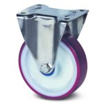 Roulette fixe inox - bandage rouge - platine - ø de roue 125 mm - alpha tente Roulette fixe inox - bandage rouge - platine - ø de roue 125 mm - alpha tente